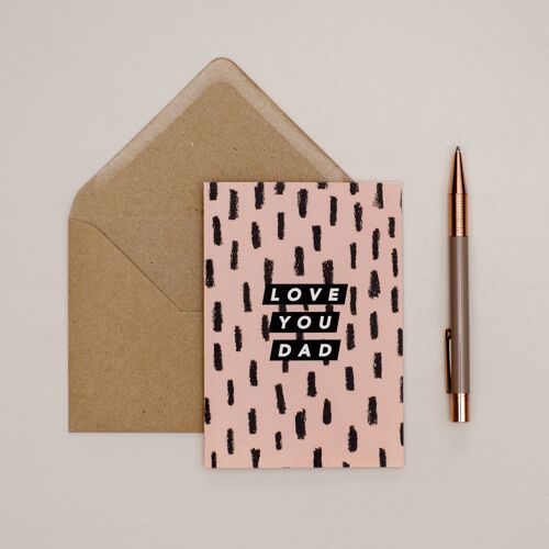 Tan Pattern Lines Love You Dad Card