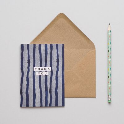 Blue Lines Thank You Card