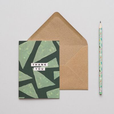 Green Triangles Thank You Card