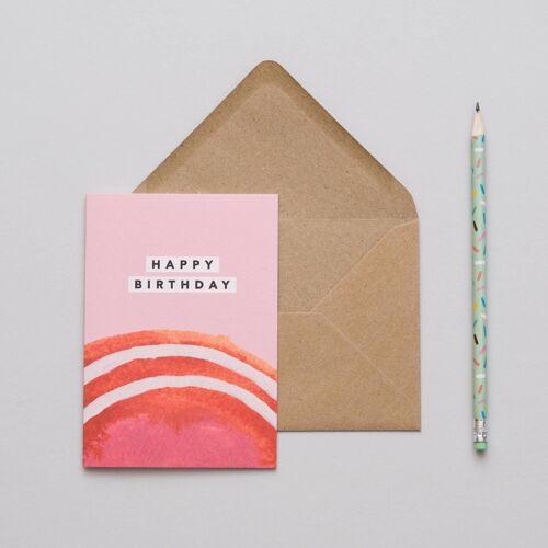 Pink Rainbow Birthday Card