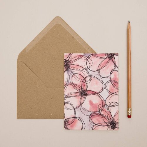 Abstract Flowers Card