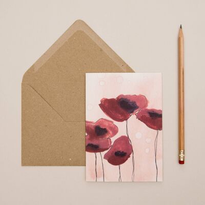 Abstract Poppy Card