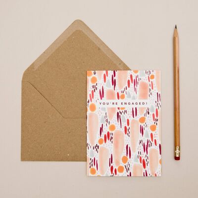 Bright Pattern You're Engaged Card