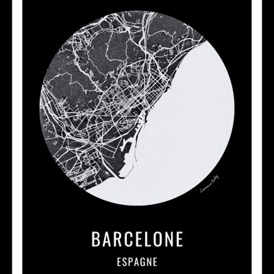 POSTER+FRAME-50x70cm-EUROPE-MAP BARCELLONA