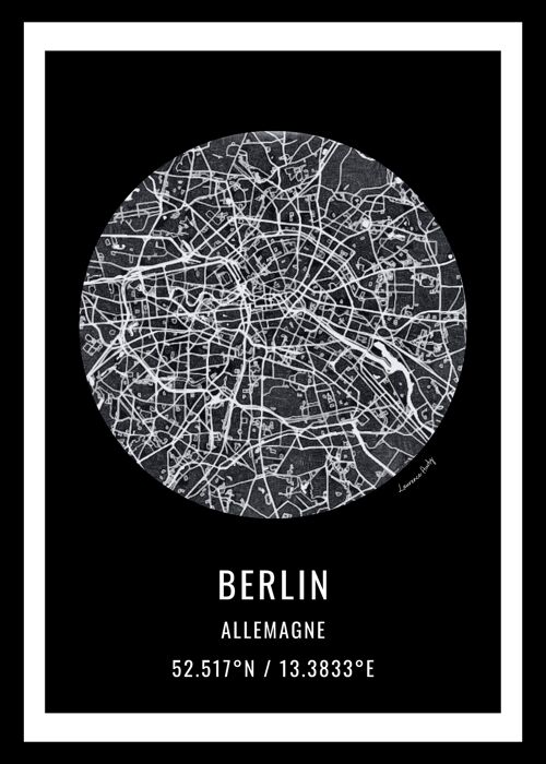 AFFICHE+CADRE-50x70cm-EUROPE-CARTE BERLIN