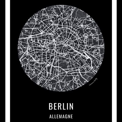 POSTER+FRAME-50x70cm-EUROPE-MAP BERLIN