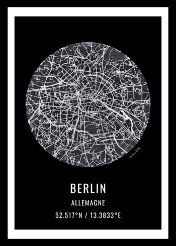 AFFICHE+CADRE-50x70cm-EUROPE-CARTE BERLIN