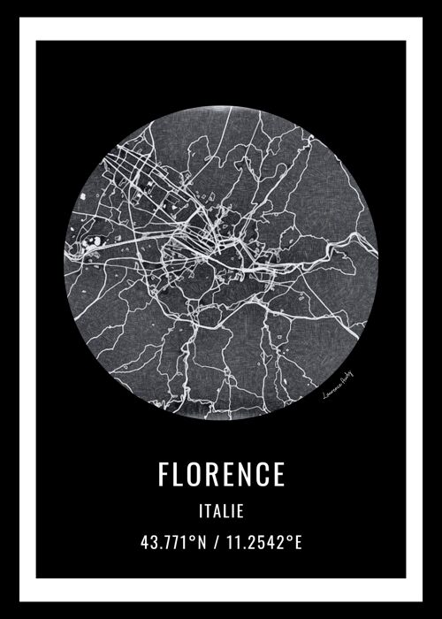 AFFICHE+CADRE-50x70cm-EUROPE-CARTE FLORENCE