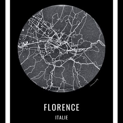 AFFICHE+CADRE-50x70cm-EUROPE-CARTE FLORENCE