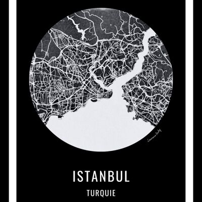 POSTER+FRAME-50x70cm-MAPPA DELL'EUROPA ISTANBUL