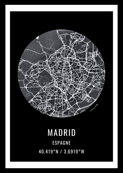 AFFICHE+CADRE-50x70cm-EUROPE-CARTE MADRID
