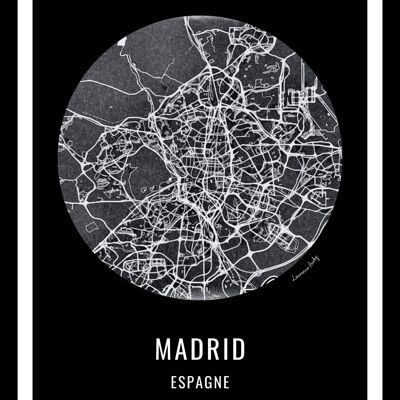 POSTER+RAHMEN-50x70cm-EUROPA-KARTE MADRID