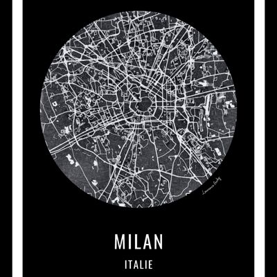POSTER+FRAME-50x70cm-EUROPE-MAP MILAN