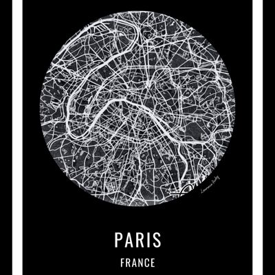 POSTER+FRAME-50x70cm-EUROPE-MAP PARIS