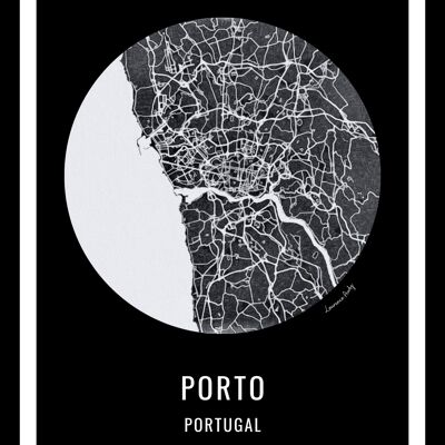 POSTER+FRAME-50x70cm-MAPPA EUROPA-PORTO