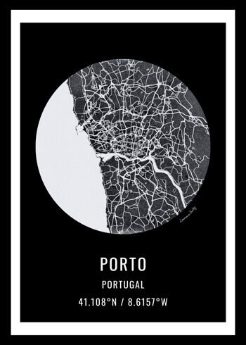 AFFICHE+CADRE-50x70cm-EUROPE-CARTE PORTO