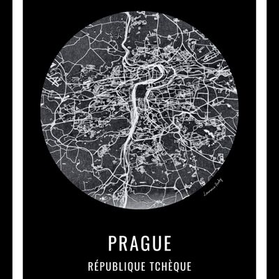 POSTER+FRAME-50x70cm-EUROPE-MAP PRAGUE