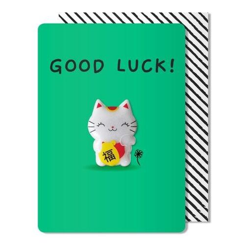 Good Luck Cat Magnet Card