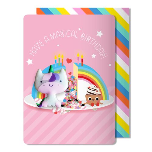 Birthday Unicorn Magnet Card