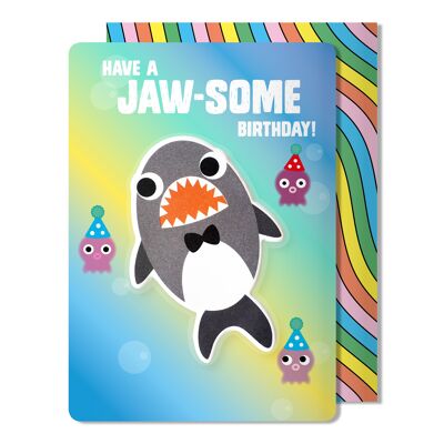 Shark Puffy Sticker Geburtstagskarte
