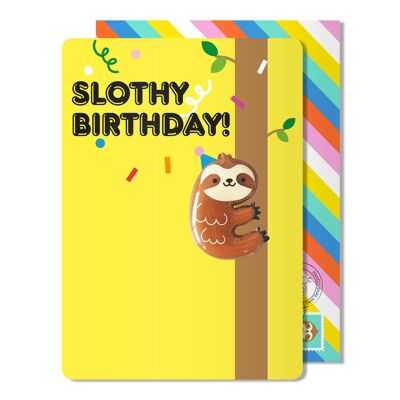 Scheda magnetica di bradipo di compleanno