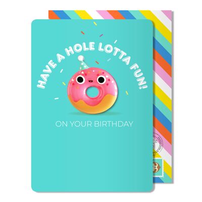 Carte d'aimant de beignet d'anniversaire