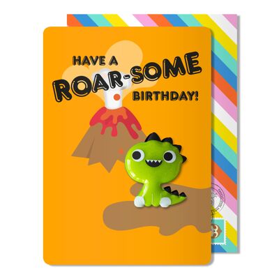 Carta magnetica di compleanno Dino