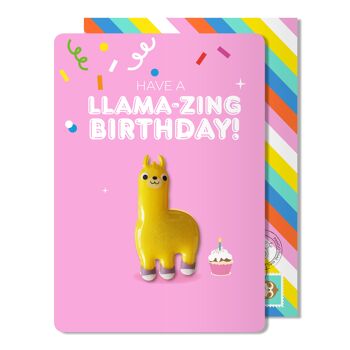 Carte d'aimant de lama d'anniversaire
