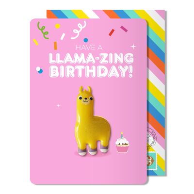 Geburtstags-Lama-Magnet-Karte