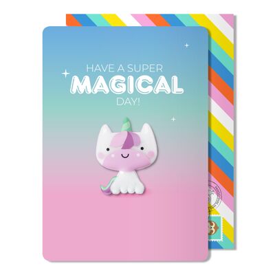 Carta magnetica di compleanno magico unicorno