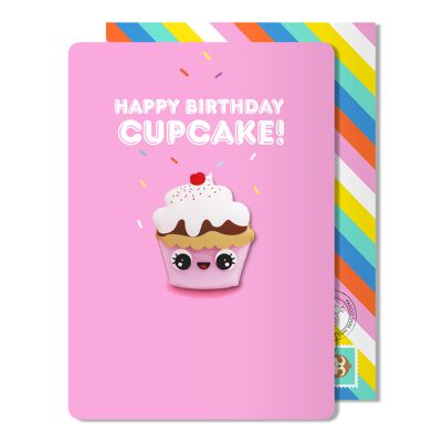 Tarjeta de imán de cupcake de cumpleaños