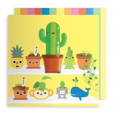 Carte d'aimant de cactus mignon