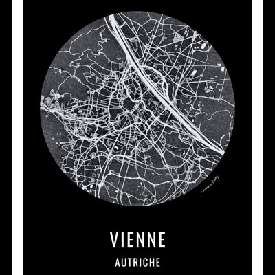 POSTER+FRAME-50x70cm-EUROPE-VIENNA MAP