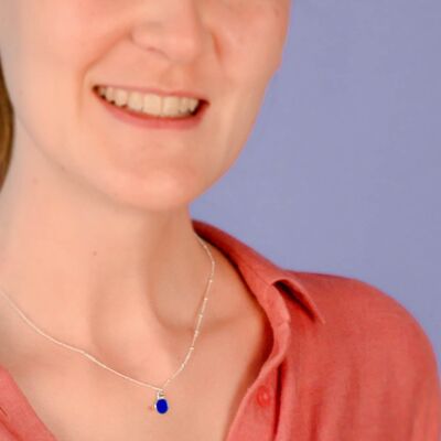 blue silver christmas necklace