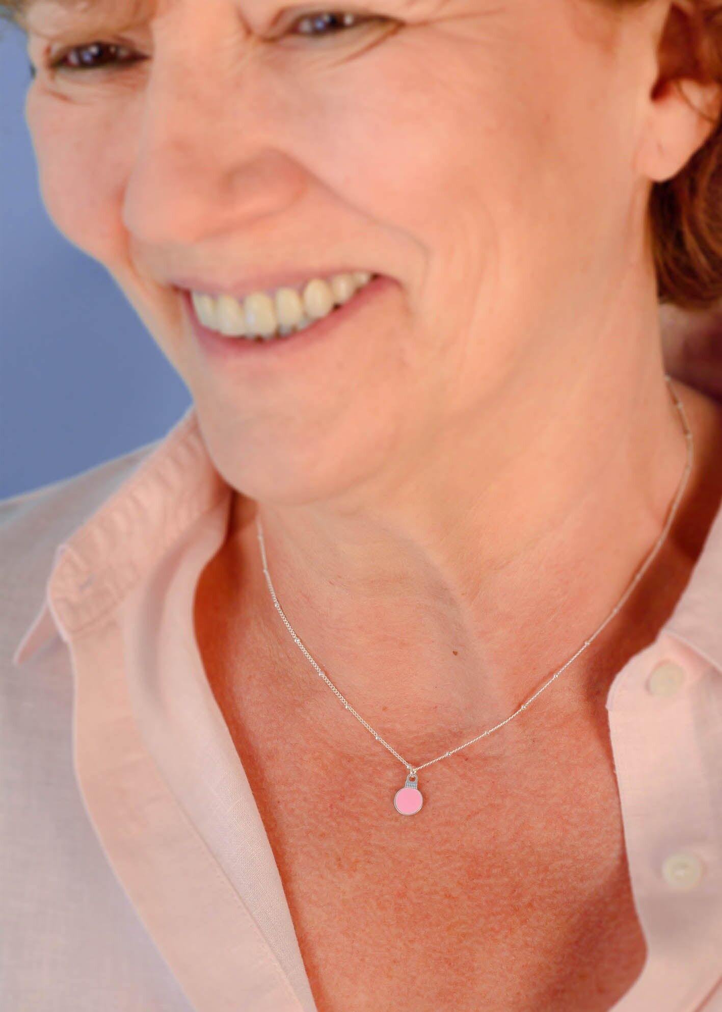 Collana di Natale in argento rosa