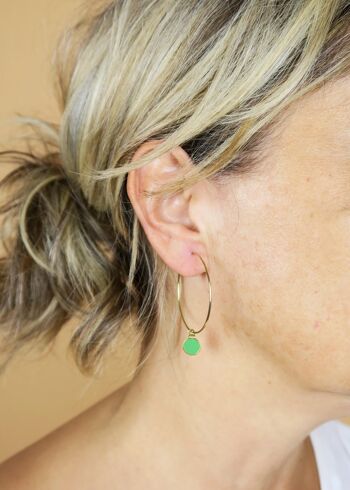 Boucles d'oreilles noel dorées vertes 1