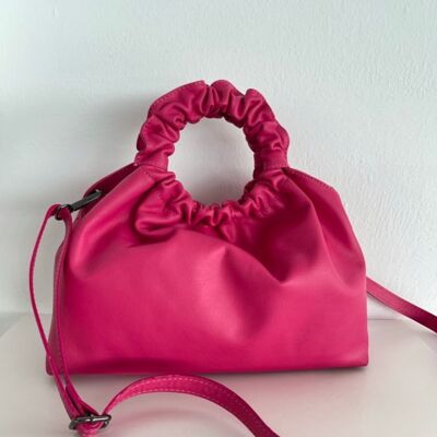 Isabel Fuchsia Leather Crossbody Handbag
