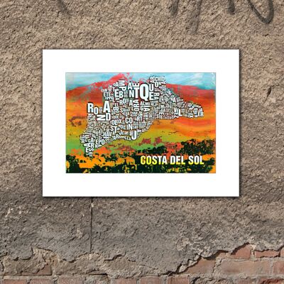 Letter Place Costa Del Sol La Concha Art Print - 30x40cm-mat