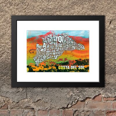 Letter location Costa Del Sol La Concha art print - 30x40cm-passepartout-framed