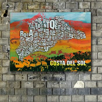 Lettre emplacement Costa Del Sol La Concha impression d'art - 30x40cm-passepartout-encadré 4