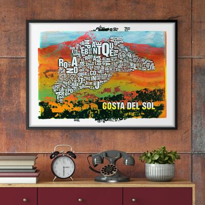 Letter Place Costa Del Sol La Concha Art Print - 50x70cm-digital print-framed