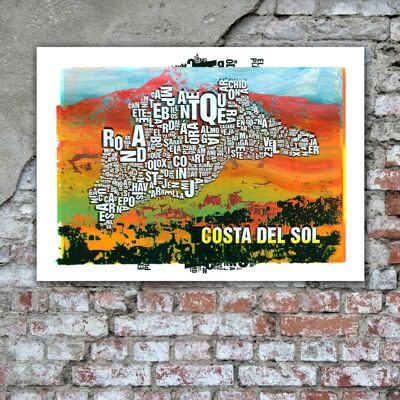 Letter Location Costa Del Sol La Concha Art Print - 50x70cm Digital Print