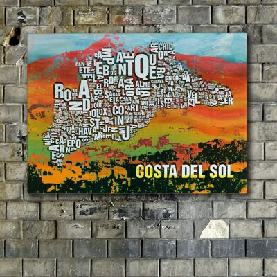 Buchstabenort Costa Del Sol La Concha Kunstdruck - 50x70cm-leinwand-auf-keilrahmen