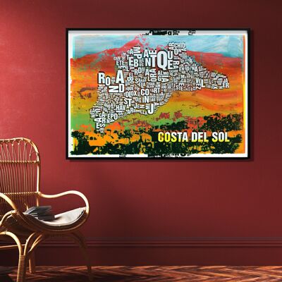 Letra Place Costa Del Sol La Concha Lámina - 70x100cm-impresión digital-laminado