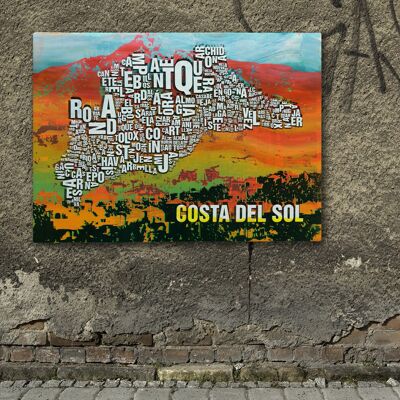 Luogo delle lettere Stampa d'arte Costa Del Sol La Concha - 70x100cm-tela-su-barella
