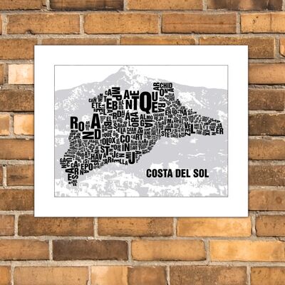 Letter location Costa Del Sol La Concha - 40x50cm-passepartout