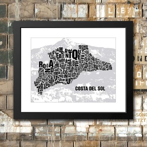 Buchstabenort Costa Del Sol La Concha - 40x50-passepartout-gerahmt