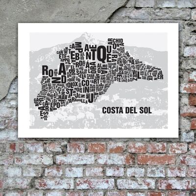 Carta ubicación Costa Del Sol La Concha - Impresión digital 50x70cm
