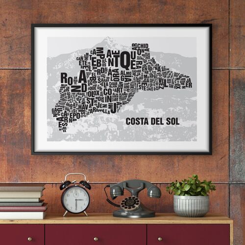 Buchstabenort Costa Del Sol La Concha - 50x70cm-digitaldruck-gerahmt