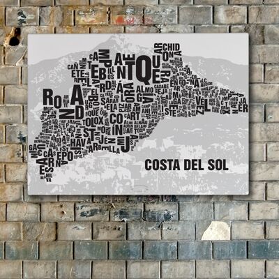 Buchstabenort Costa Del Sol La Concha - 50x70cm-leinwand-auf-keilrahmen
